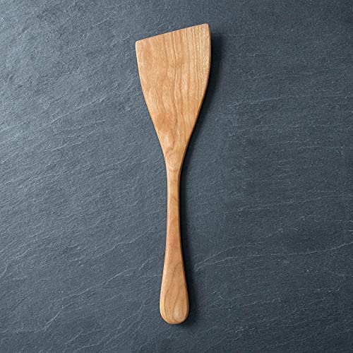 Handmade Wooden Spatula - 12” Cooking Paddle, Hand Carved Turner, Made In The Usa With Pennsylvania Black Cherry Wood - Angled Wooden Spatula #TOP1