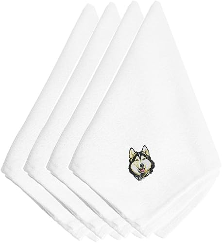 Caroline's Treasures Siberian Husky EMBT2305NPKE - Servilletas de tela bordadas, 20 pulgadas, multicolor