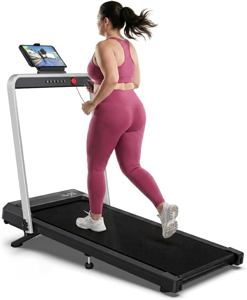 Foldable Walking Pad Treadmills, Under Desk Treadmill with Handle