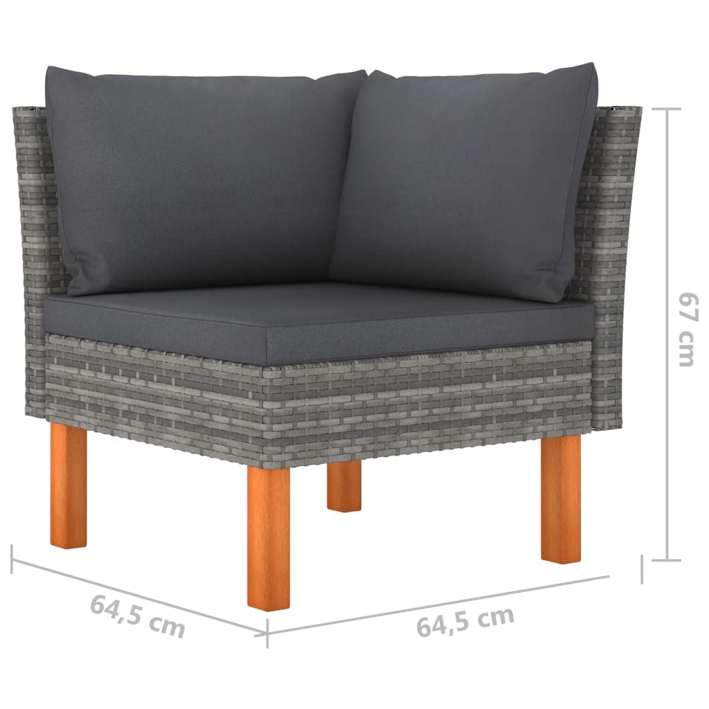 vidaXL Divano da Giardino a 4 Posti con Cuscini Grigio in Polyrattan