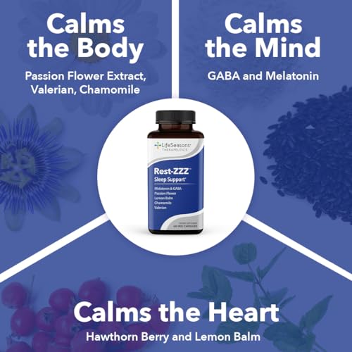 Rest-ZZZ - Powerful Sleep Support Supplement - Fall Asleep & Stay Asleep - Calms The Nervous System - Naturally Ease Muscle Tension & Restlessness - Low Dose Melatonin GABA & Chamomile - 60 Capsules - Thumbnail 4