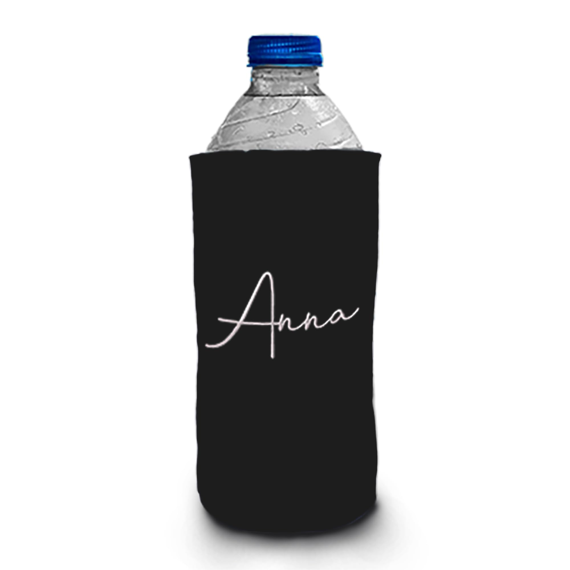 Personalized Neoprene Water Bottle Insulator | Koolie Sleeve | Black, Fits 16-20 oz Bottles