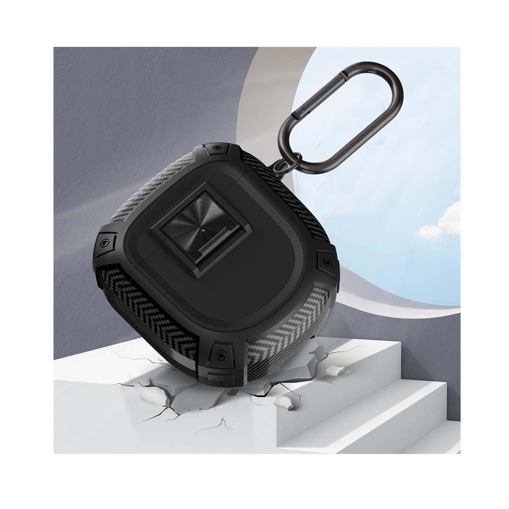 Etui dla Bose QuietComfort Earbuds II, [Shockproof] Wytrzymały TPU Ochronne Etui z Karabinkiem, Pełna Ochrona Ciała, kompatybilny z Bose QuietComfort Earbuds II-Czarny