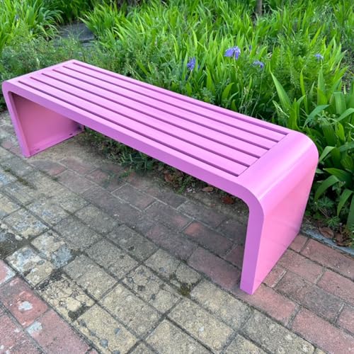 Banc de parc en métal résistant aux intempéries avec cadre en fer robuste - 2