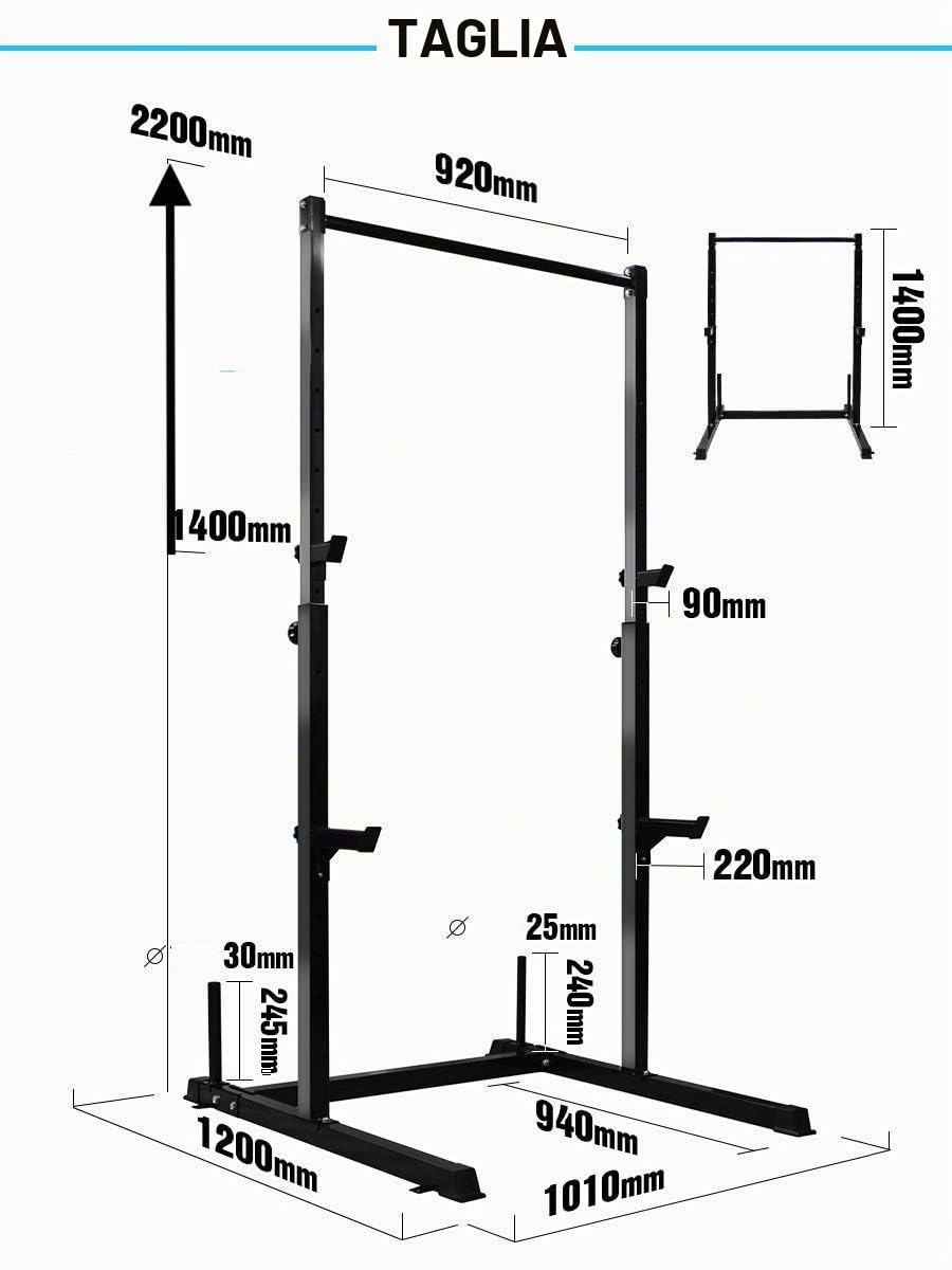 Pull Up Fitness - Gabbia per Squat per rinforzare Le Cosce, Colore: Nero