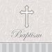 16-Count Baptism Beverage Napkins, Silver Devotion Cross