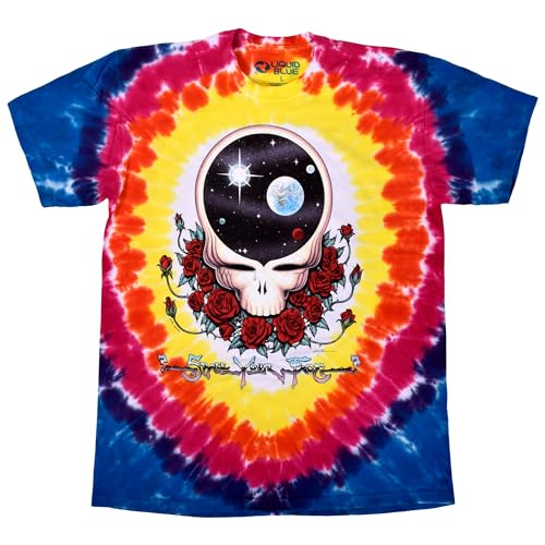 T-shirt Grateful Dead Space Your Face Liquid Blue en coton résistant au lavage