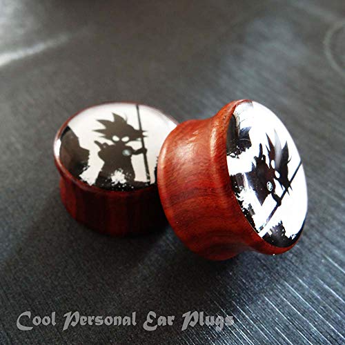 FLYUN Anime Ear Gauges Plugs Wood Ear Stretcher Expander 8mm-25mm 0 00-1'' Anime Double Flared Saddle Plugs Piercing4