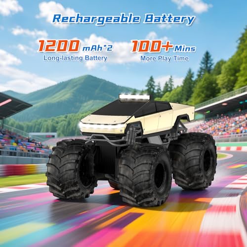Image of Remote Control Car for Boys, 1:18 Monster Trucks Toys Amphibious RC Cars, 2.4 GHz Waterproof RC Trucks, 4WD All Terrain Off-Road Pickup, Kids Toys for 6-12 Year Old Boys Girls Christmas Birthday Gifts