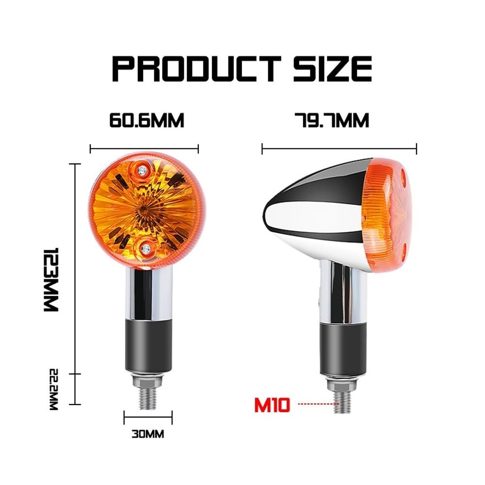intermitentes led Para Motocicleta, Lámpara De Flash Ámbar