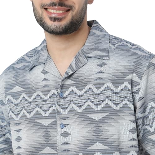 Image of Spykar Men's Relaxed Fit N /A Half Sleeve Printed Casual Shirts