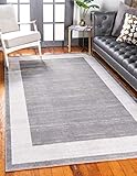 Unique Loom Uptown Collection Area Rug - Yorkville (5' 1' x 8' Rectangle, Gray/ Ivory)