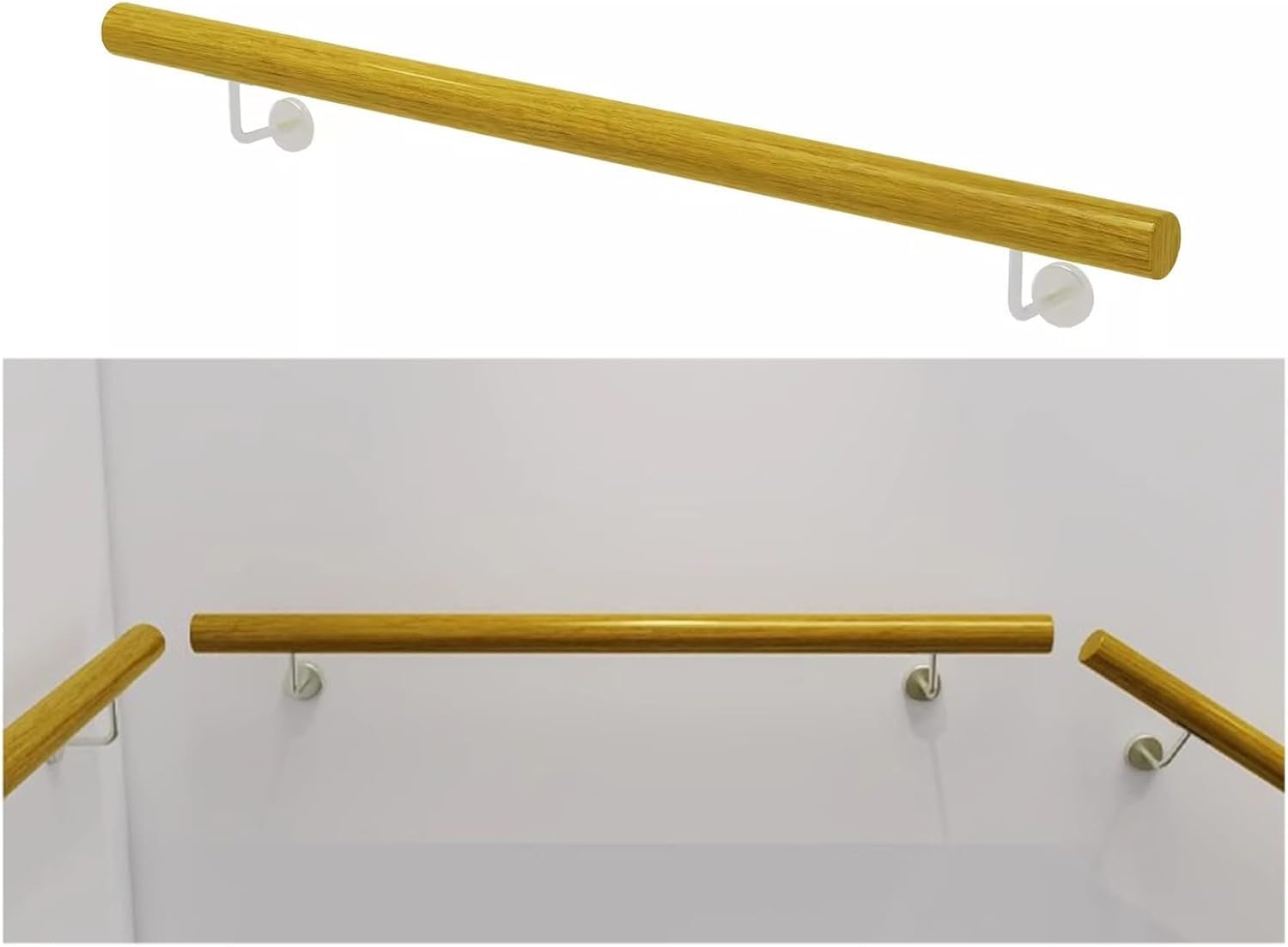Rampe d'escalier en bois pour éviter les chutes, maintien mural intérieur 80cm