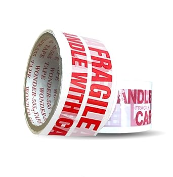 Naturegoon High-Strength Fragile- Handle with Care Packing Tape |Pack of 3|Ideal for Shipping and Packaging Fragile Goods| 50 Metres Length |Best Suited for Packaging|2 Inches Size (3)