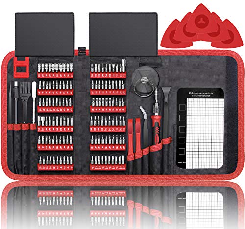 Computer Repair Kit, 139IN1 Magnetic Laptop Screwdriver Kit, Precision Screwdriver Set, Small Impact Screw Driver Set with Case for Computer, Laptop, PC, for iPhone, Watch, Ps4 DIY Hand Tools -RED