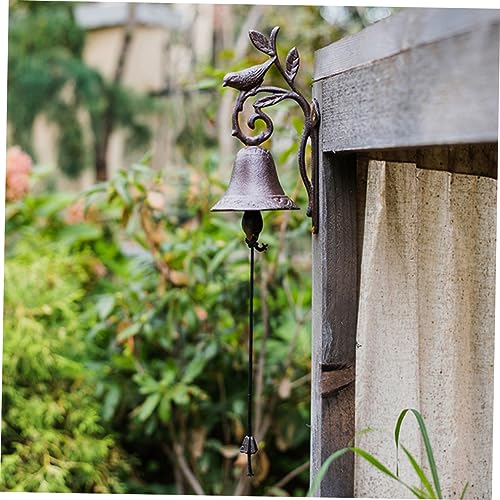Sonnette de porte résistante intempéries cloche fer noir suspendue - 8