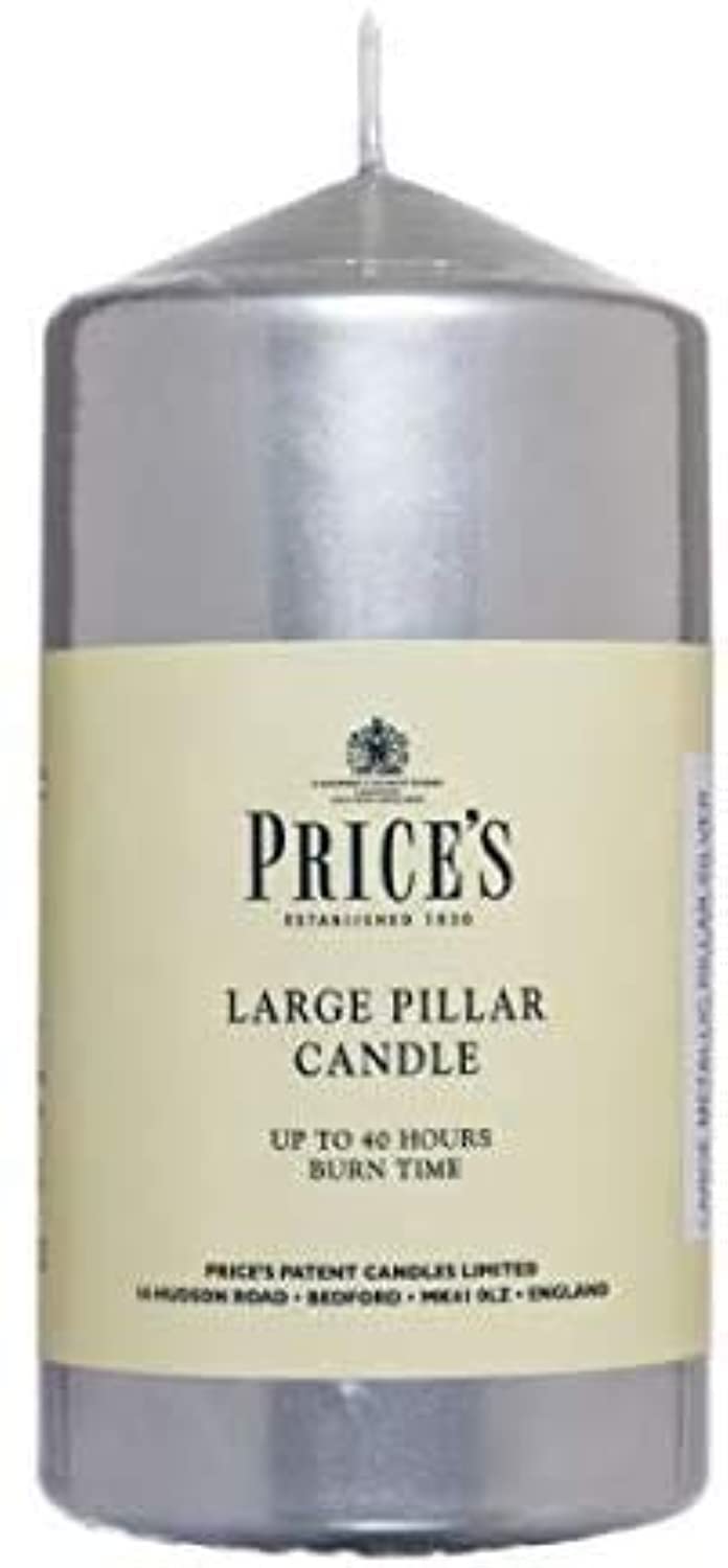 Price's Candles - 6" Metallic Pillar Candles - Silver - Smokeless Burn - Unscented - Slow Burning - Non-Drip - Multi-Purpose