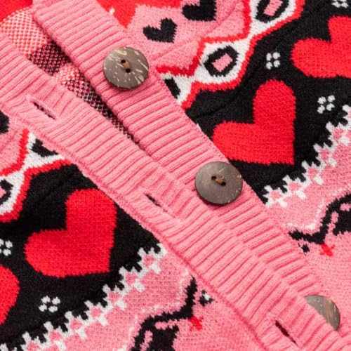 Image of Women's Funny Fall Winter Animal Floral Christmas Tree Long Sleeve Button Knit Cardigan Sweater