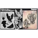 Tattoo Pro Stencils - Pegasus, Mylar Airbrush Tattoo Template, Reusable Face Paint Stencil