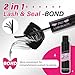 Lash Bond and Seal Cluster Lash Glue & Seal Waterproof Cluster Lash Glue for DIY Eyelash Extensions Waterproof Strong Hold (10ml, Black Bond & Clear Seal)