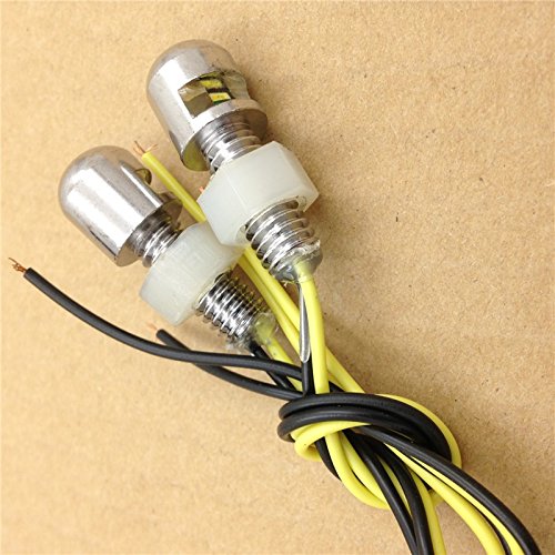SEMT-Motorcycle Chromed Universal Led License Tag Plate Bolt Lights [B074MK44BZ]