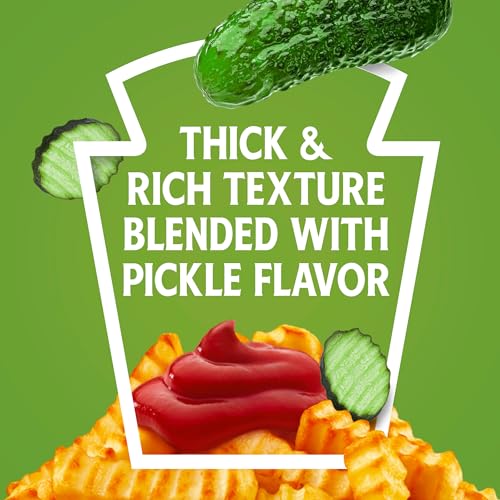 Image of Heinz Tomato Ketchup with Pickle Seasoning Flavored with Other Natural Flavors, 1 Bottle, for Easy Sharing and Easy Serving, 13.5 oz