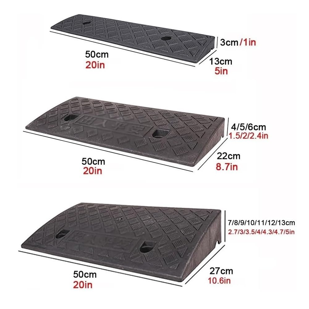 Rampe De Seuil De Porte Rampes De Trottoir 3cm 4cm 5cm Rampes De Bordure en Plastique Rampes De Seuil Robuste, Rampe De Garage Antidérapante(Yellow,4" Rise/10cm)