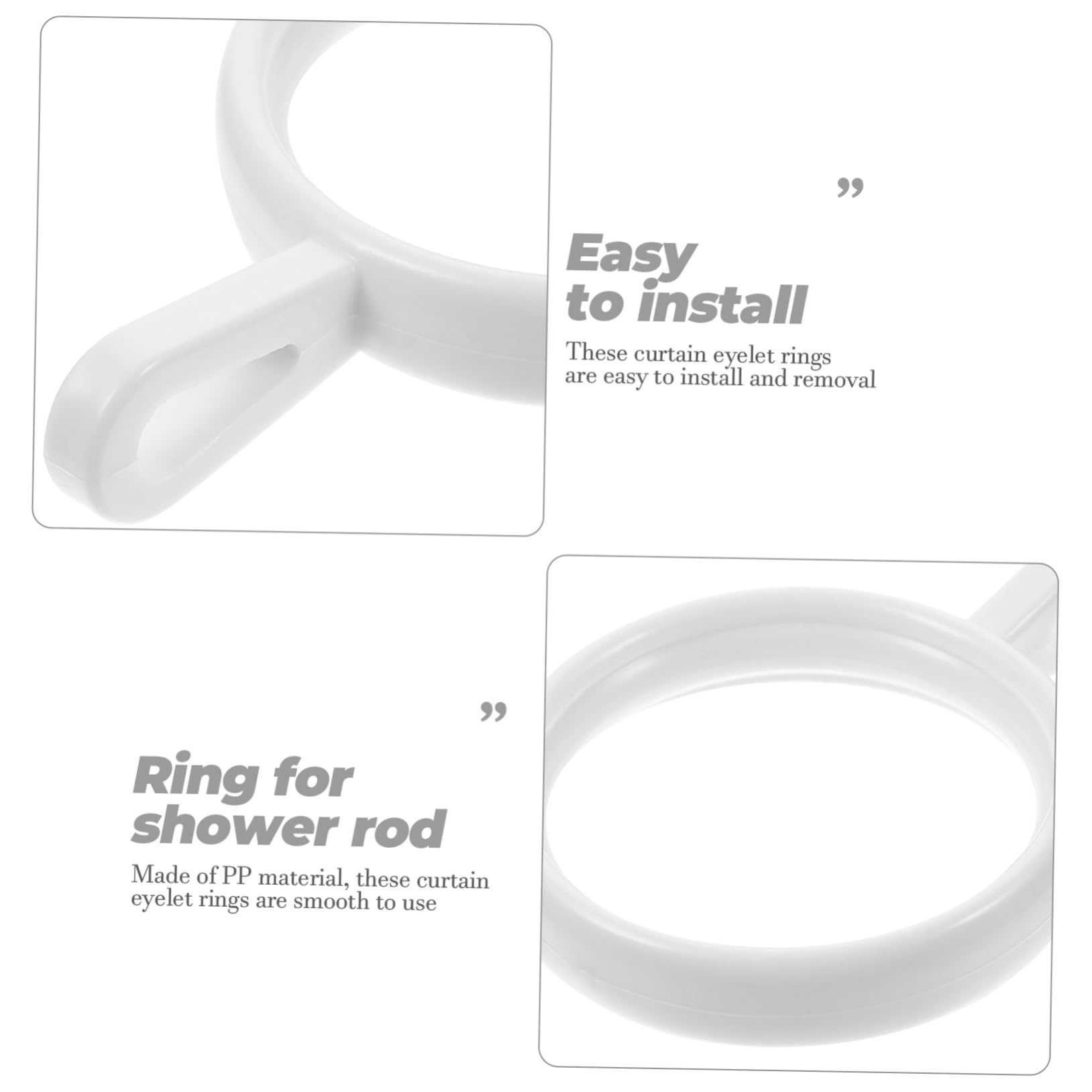 Anneaux à Œillets de Fixation pour Rideaux, 190 Pièces en PP Blanc