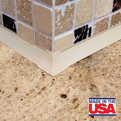 Image of InstaTrim Outside Corners - 10 Ivory 3 /4 inch Wide Caulk Strip Outside Corner Pieces - Trim for Outside Corners - Paintable | Ten paintable ivory outside-corner caps finish external joints on matching 3 /4 in InstaTrim flexible trim home installations.