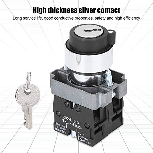 ZB2-BE102 Key Lock Switch, 2-position Key Lock Switch Suitable for Replacing Damaged Locks - Image 3