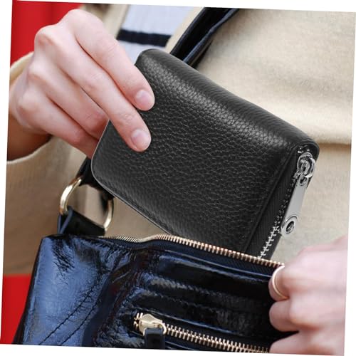 Compact Zipper Wallet for Women Stylish Card Organizer with Multiple Slots Lightweight Design for Outdoor Shopping and Travel Classic Black Accordion Card Holder 7