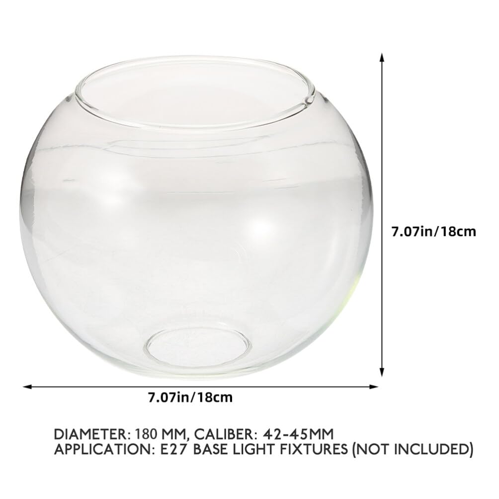 Homoyoyo Abat-Jour Rond En Verre Transparent Double Trou 7 Pouces Pour Suspension E27 Luminaire Moderne Décoration Salon Chambre