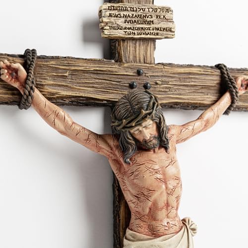 Crucifijo de pared contra la pérdida de solemnidad en la oración: cruz de Jesús de 14" 6