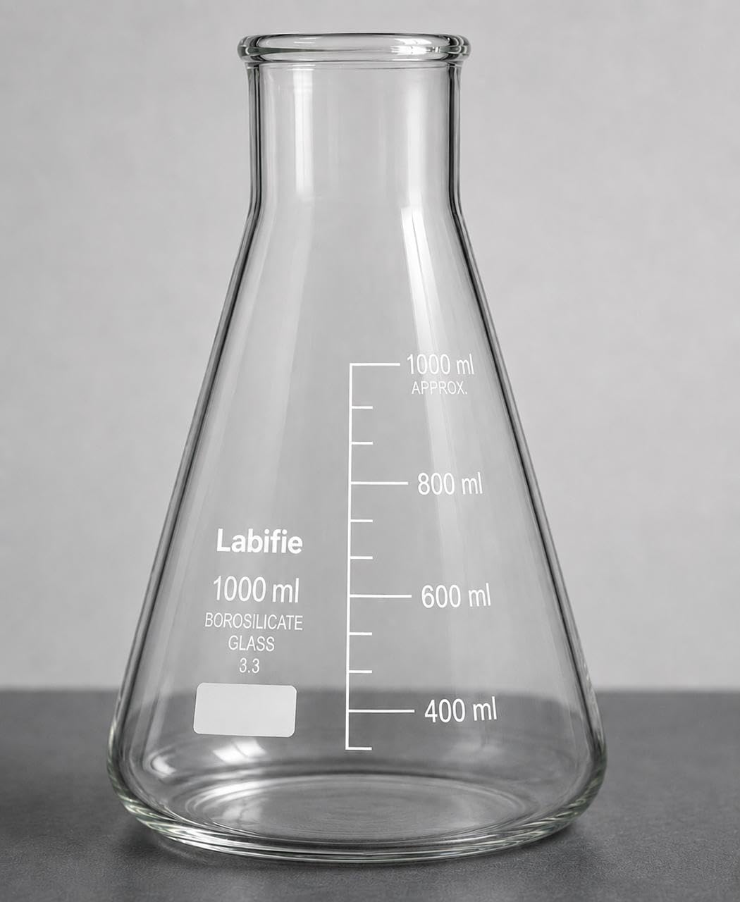 Labifie Borosilicate Glass Narrow Mouth Conical Flask 1000ml Capacity-image-43