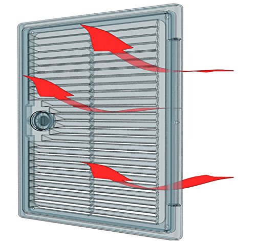 300x300mm Revisionstür mit Lüftungsgitter, Revisionsklappe, Inspektionstür, Zugangstür, Ventilation Gitter Abluftgitter Entlüftung (300x300mm, Weiß)