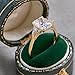 Myornavita 3ct Moissanite Rings for Women, 3 Stone Square Radiant Cut D Color VVS1 18K Gold Plated 925 Sterling Silver, Cut Lab Created Diamond Wedding Promise Fashion Jewelry