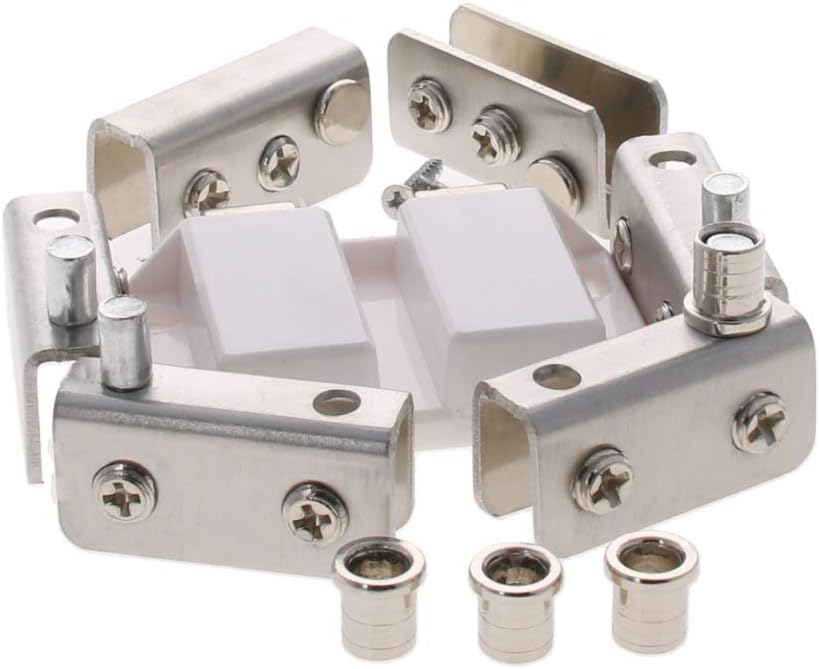 Door Hinge，Door Closers Adjustable Glass Door Hinges Clamp，Stainless Steel Cabinet Pivot Hinge Clip for 5-8mm Thickness Glass 1pcs(Single Open,1 Set)