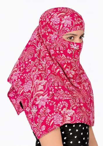 Image of Scarf Face Cover Mask Sun Protection Hair,Head, Neck, Nose Safety Head Wrap Scarf For Women Girls Daily Use Dupatta Hijab Double Layer Cotton Printed Kalamkari