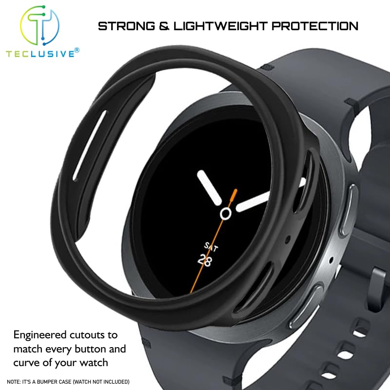 Image of T Teclusive Protective Slim Bumper Case Compatible for Galaxy Watch 8 44mm | Curved Hard Shell Bumper Side Edge Protection Cover for Watch 8 4.4 (Gray, 44mm)