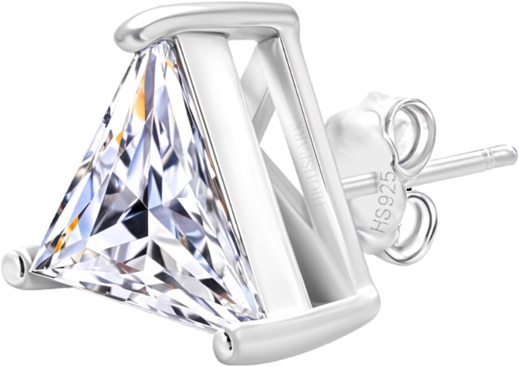 925 Silver Men's Solitaire Stud Earrings | 92.5 Sterling Silver and Diamond like Brilliance Zirconia | Single Stud for Men | Lovely Gift