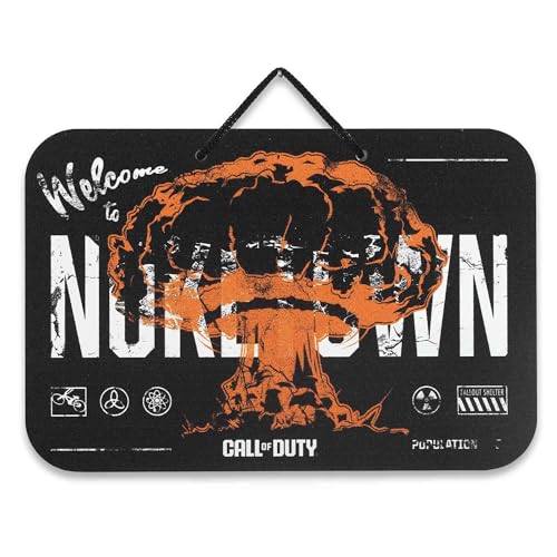 Call of Duty Welcome to Nuketown Hanging Metal Wall Decor - Call of Duty Sign for Bedroom or Game Room