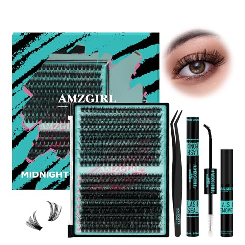 Kit Ciglia Extension 320 pezzi Kit Ciglia Finte fai da te Cluster Lashes colla e sigillante per ciglia, applicatore di rimozione per ciglia per extension per ciglia (60D, D-Mix10-16mmKit)