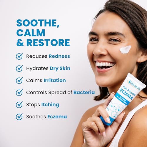 Image of Grahams Natural Face & Eyelid Eczema Cream - Treatment for Eczema, Dermatitis, Itch Relief, Redness, Inflammation & Very Dry Skin - with Colloidal Oatmeal - Hypoallergenic & Steroid-Free (1 x 50g)