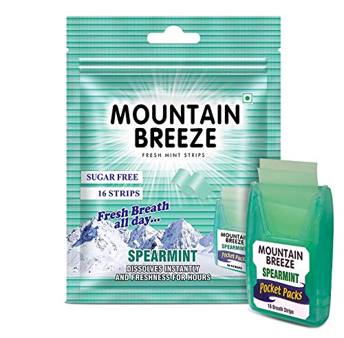 Mountain Breeze Sugar free Mint Mouth Freshener Strips Pack of 12