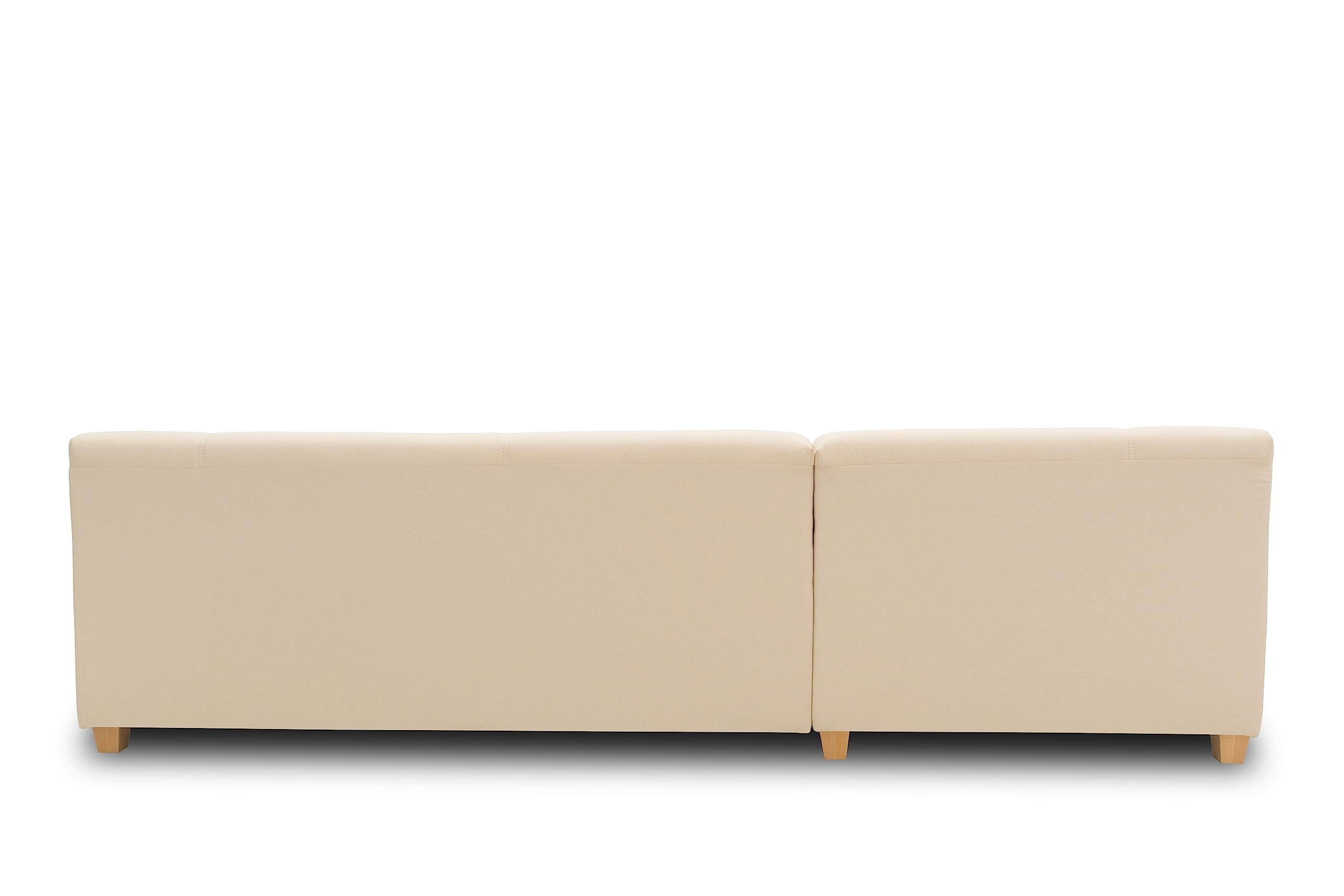 DOMO. collection Tinos Petit canapé-lit d'angle Convertible en Forme de L avec Fonction Convertible, canapé d'angle rembourré, 273 x 157 x 74 cm (l x p x h), Beige