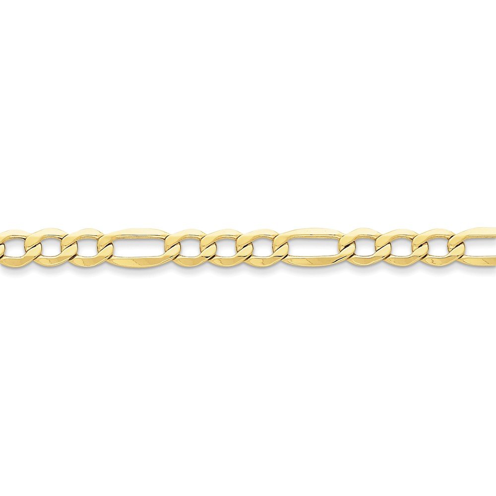10k 7.3mm Semi-Solid Figaro Chain 20 Inches