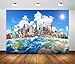 BELECO 7x5ft Fabric Around The World Travel Backdrop Global Travel World Map Earth Photo Background World Famous Landmark Newyork Paris Eiffel Tower Backdrop Birthday Party Decor Photoshoot Props