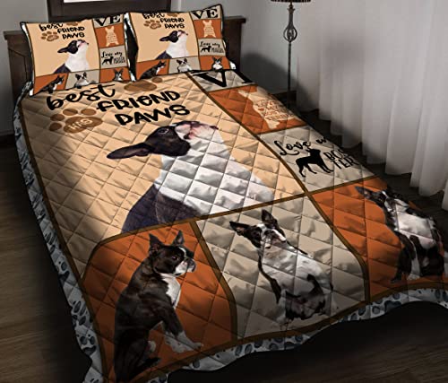 Boston Terrier Dog - My Best Friend Paws Personalized Quilt ...