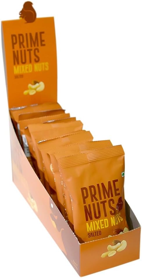 Prime Nuts Mixed Nuts Salted | Cashews, Peanuts, Almonds | High in Protein & Antioxidants | Dietary Fibre | Healthy Immune System | Ready to Eat Snacks | 12 x 20 gm