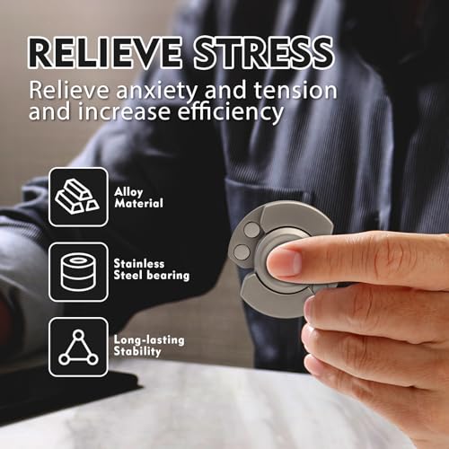Image of 3-in-1 Fidget Toys Adults Kid: Spinner, Slider & Clicker - Magnetic Stainless Steel Bearing for Super-Stable Rotation - Stress Relief, Enhanced Focus, and Habit Breaking, Silver